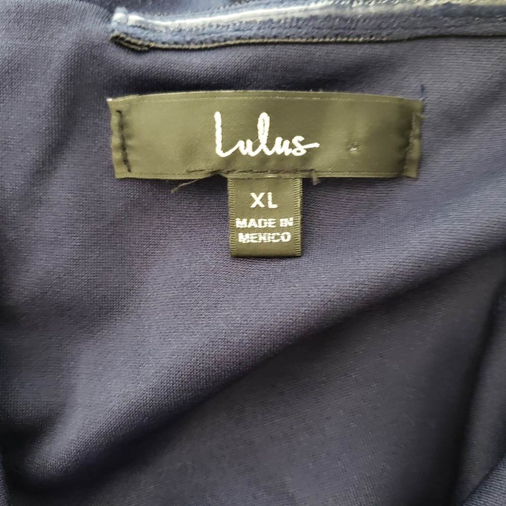 Lulus XL Jumpsuit Power of Love Navy Blue Strapless Popover Wide Leg - Picture 6 of 8